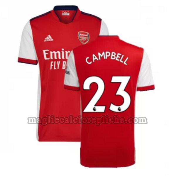 prima maglie calcio arsenal 2021 2022 campbell 23 rosso