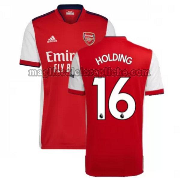 prima maglie calcio arsenal 2021 2022 holding 16 rosso