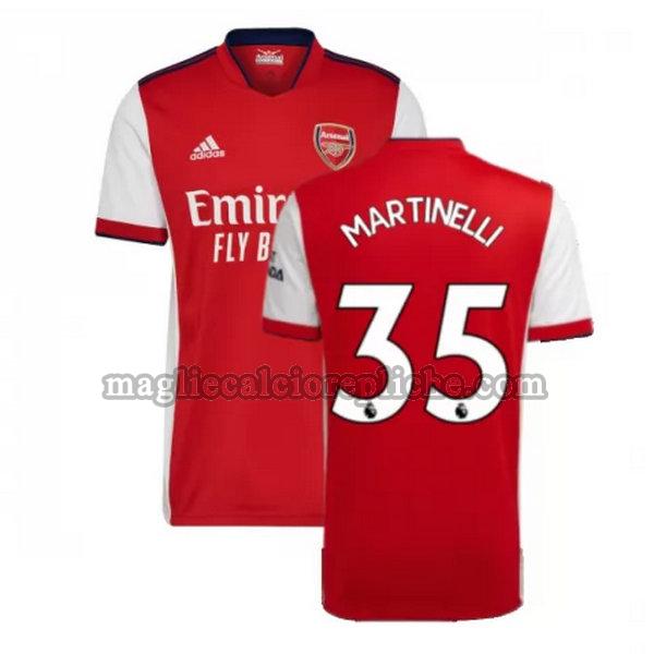 prima maglie calcio arsenal 2021 2022 martinelli 35 rosso