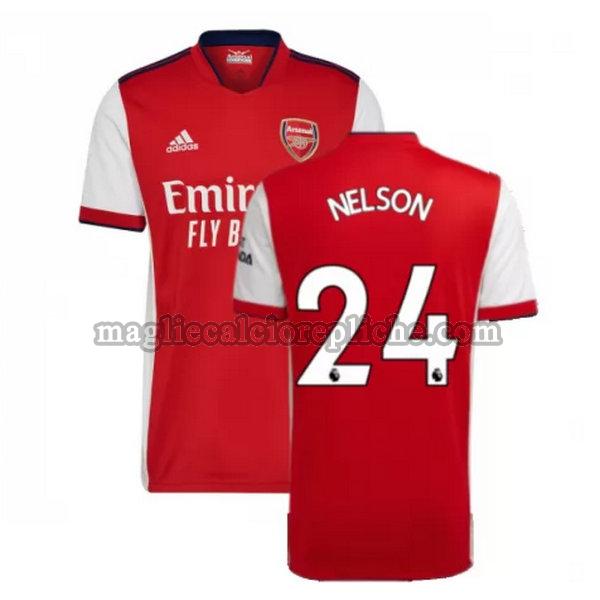 prima maglie calcio arsenal 2021 2022 nelson 24 rosso