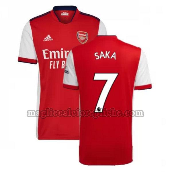 prima maglie calcio arsenal 2021 2022 saka 7 rosso