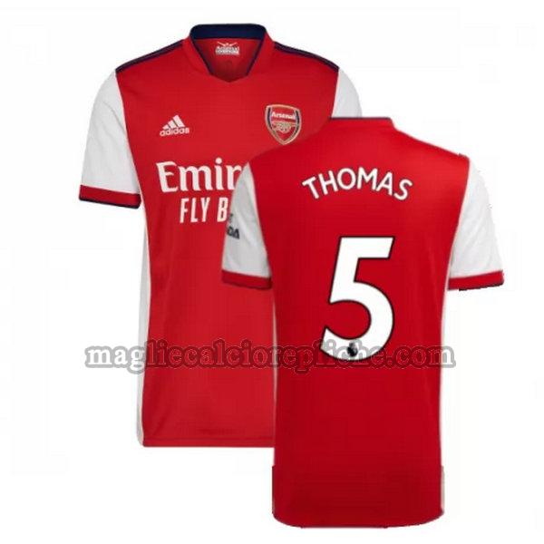 prima maglie calcio arsenal 2021 2022 thomas 5 rosso