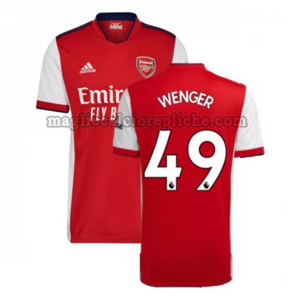 prima maglie calcio arsenal 2021 2022 wenger 49 rosso