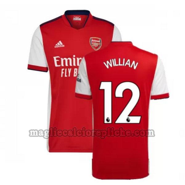 prima maglie calcio arsenal 2021 2022 willian 12 rosso