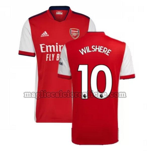 prima maglie calcio arsenal 2021 2022 wilshere 10 rosso