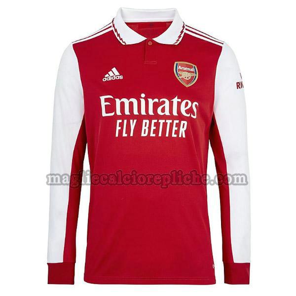 prima maglie calcio arsenal 2022 2023 manica lunga rosso