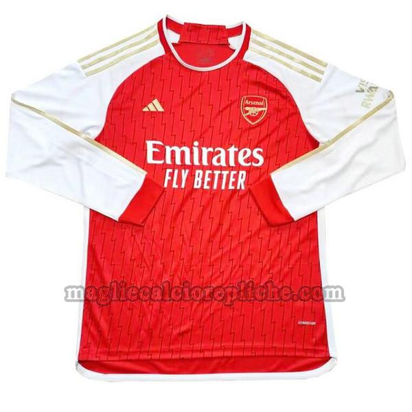 prima maglie calcio arsenal 2023 2024 manica lunga rosso