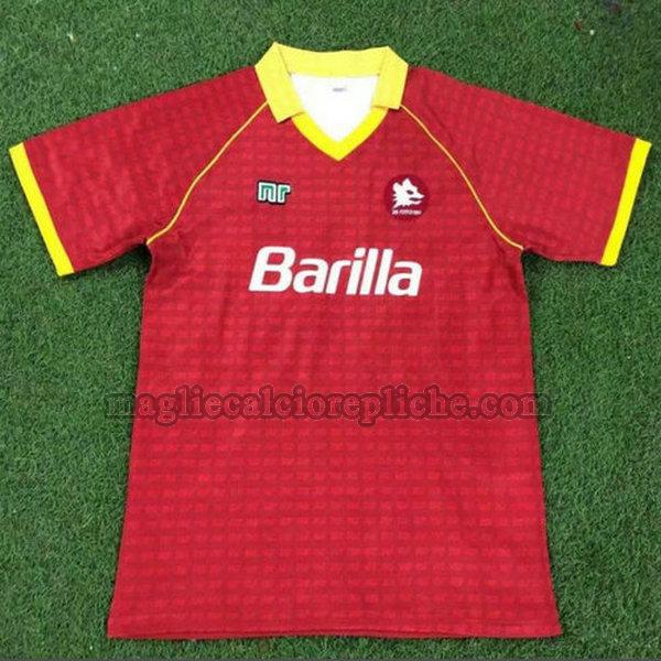 prima maglie calcio as roma 1990-1991 rosso