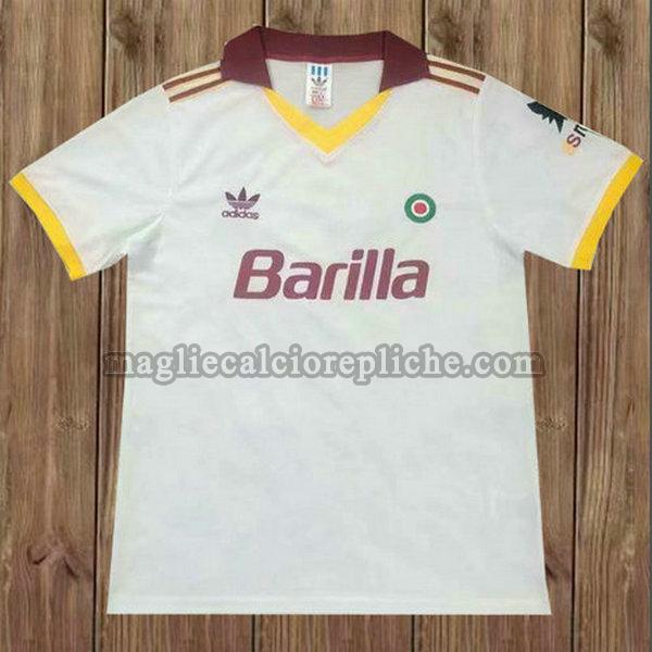prima maglie calcio as roma 1991-1992 bianco