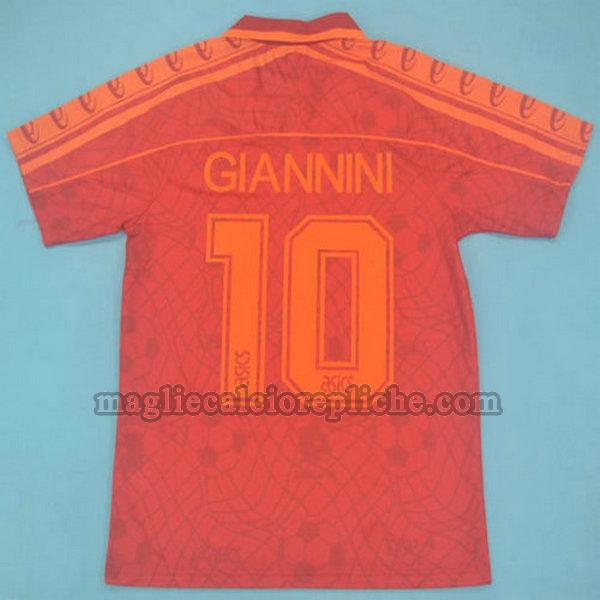 prima maglie calcio as roma 1995-1996 giannini 10 rosso