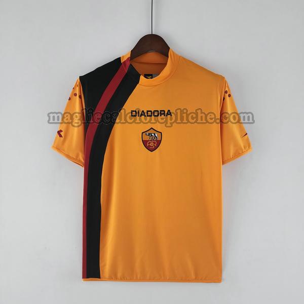 prima maglie calcio as roma 2005 06 arancione