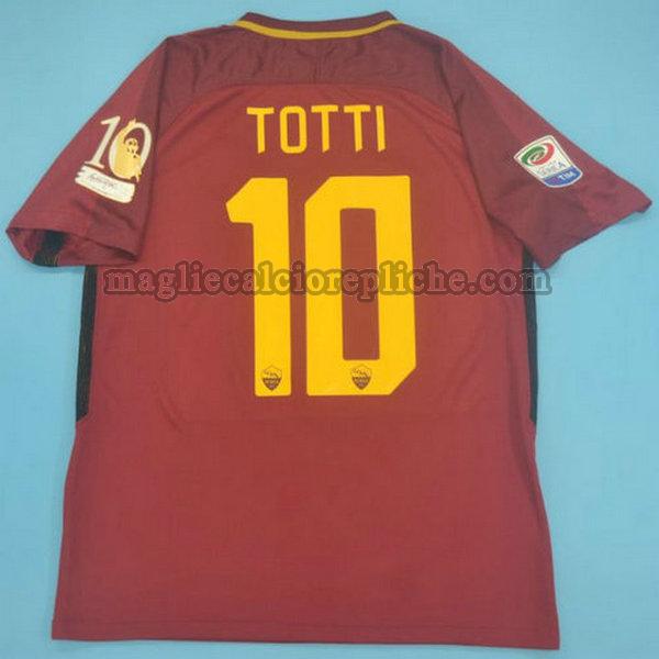 prima maglie calcio as roma 2017-2018 totti 10 rosso