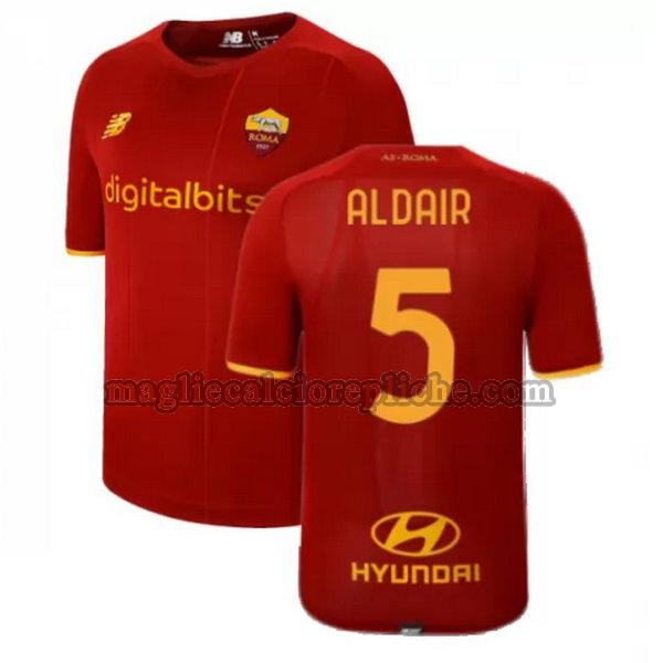 prima maglie calcio as roma 2021 2022 aldair 5 rosso