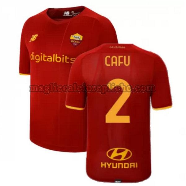 prima maglie calcio as roma 2021 2022 cafu 2 rosso