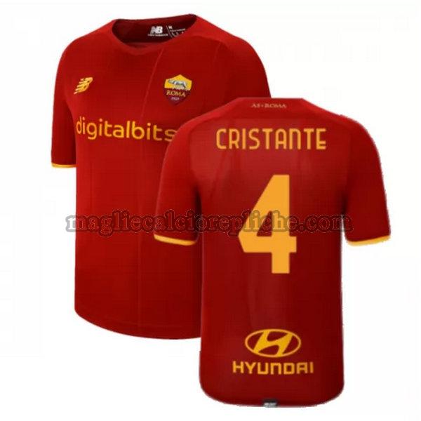 prima maglie calcio as roma 2021 2022 cristante 4 rosso