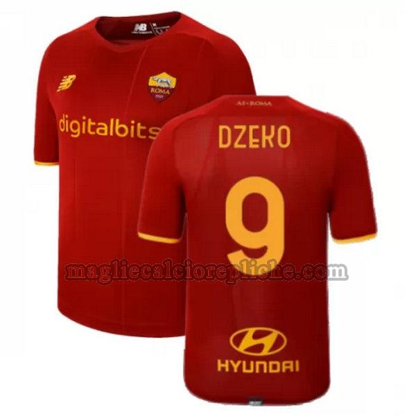 prima maglie calcio as roma 2021 2022 dzeko 9 rosso