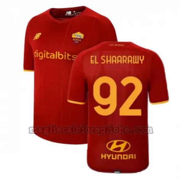 prima maglie calcio as roma 2021 2022 el shaarawy 92 rosso