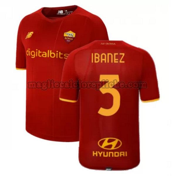 prima maglie calcio as roma 2021 2022 ibanez 3 rosso