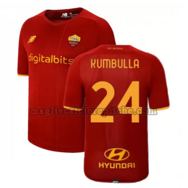 prima maglie calcio as roma 2021 2022 kumbulla 24 rosso