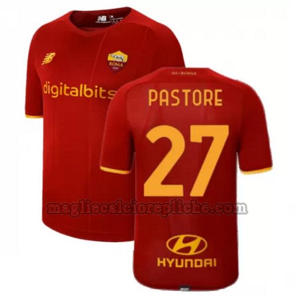 prima maglie calcio as roma 2021 2022 pastore 27 rosso