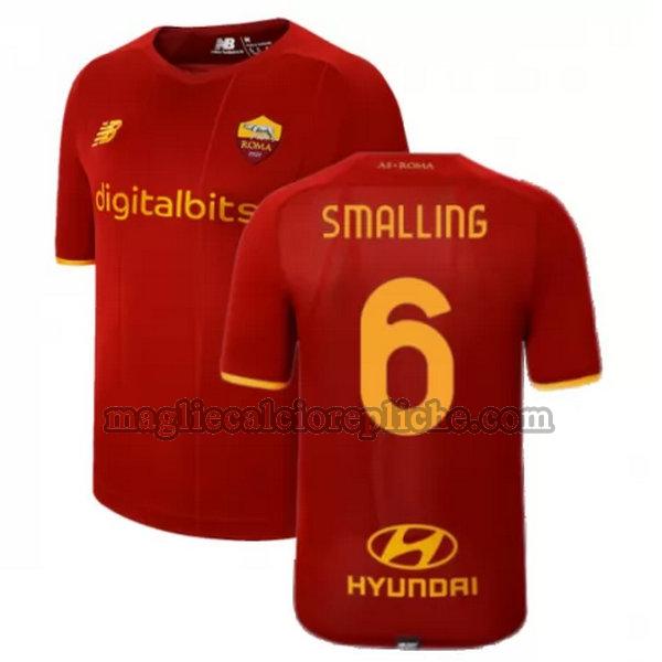 prima maglie calcio as roma 2021 2022 smalling 6 rosso