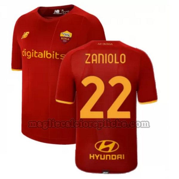 prima maglie calcio as roma 2021 2022 zaniolo 22 rosso