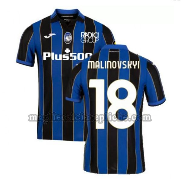 prima maglie calcio atalanta 2021 2022 (malinovskyi 18 blu nero