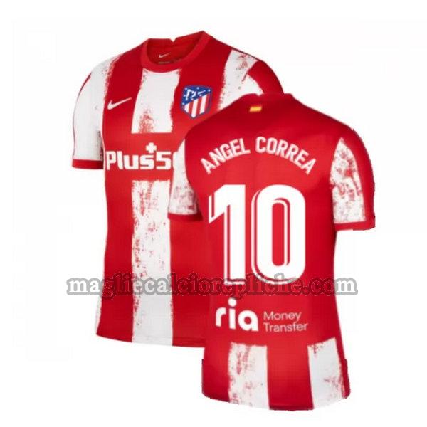 prima maglie calcio atlético madrid 2021 2022 angel correa 10 rosso bianco