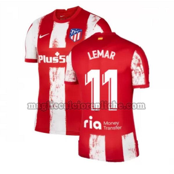 prima maglie calcio atlético madrid 2021 2022 lemar 11 rosso bianco