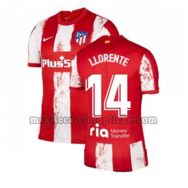 prima maglie calcio atlético madrid 2021 2022 llorente 14 rosso bianco