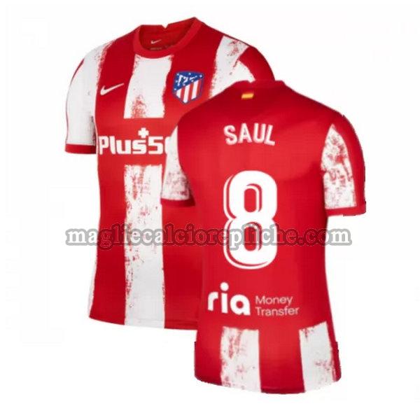 prima maglie calcio atlético madrid 2021 2022 saul 8 rosso bianco