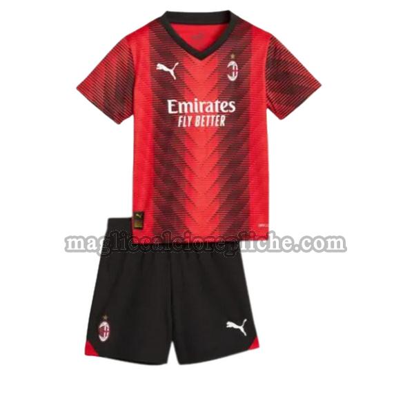 prima maglie calcio bambino ac milan 2023 2024 rosso