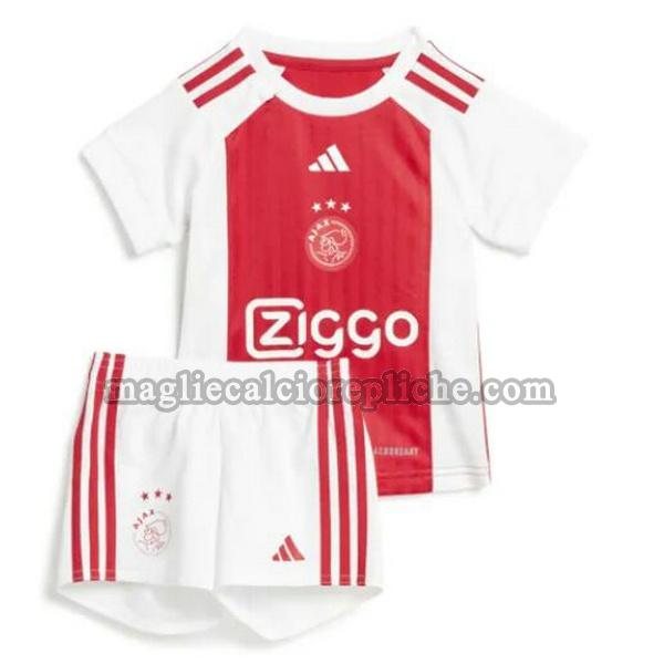 prima maglie calcio bambino ajax 2023 2024 rosso bianco