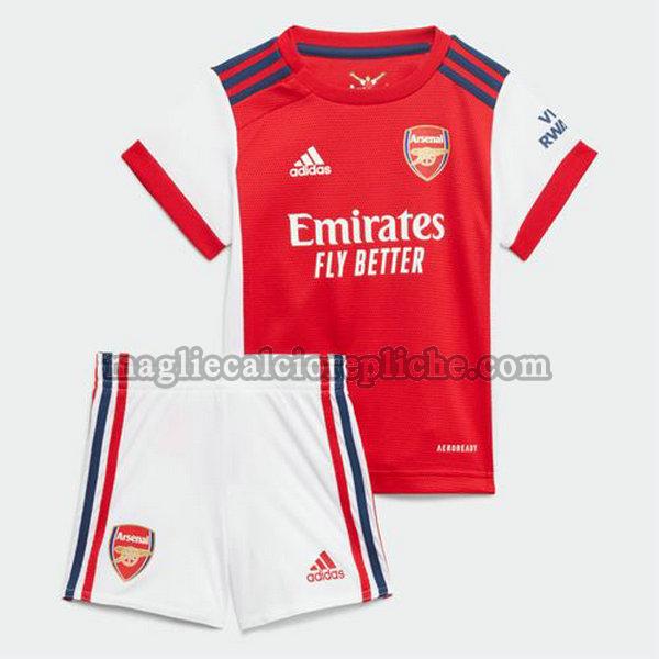 prima maglie calcio bambino arsenal 2021 2022 rosso