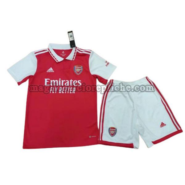 prima maglie calcio bambino arsenal 2022 2023 rosso bianco