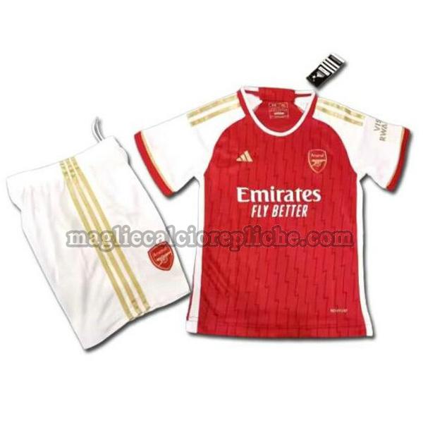 prima maglie calcio bambino arsenal 2023 2024 rosso