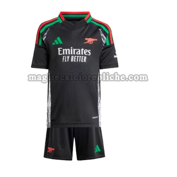 seconda maglie calcio bambino arsenal 2024 2025 nero