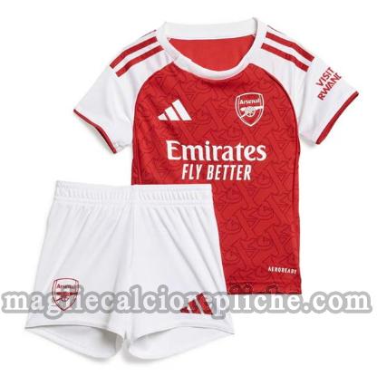 prima maglie calcio bambino arsenal 2025 2026 rosso bianco