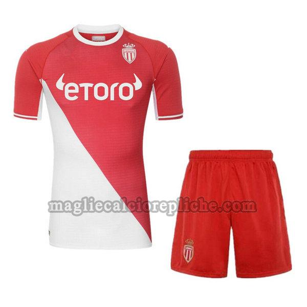 prima maglie calcio bambino as monaco 2021 2022 rosso bianco