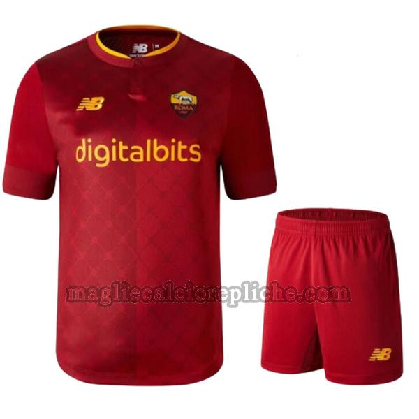 prima maglie calcio bambino as roma 2022 2023 rosso