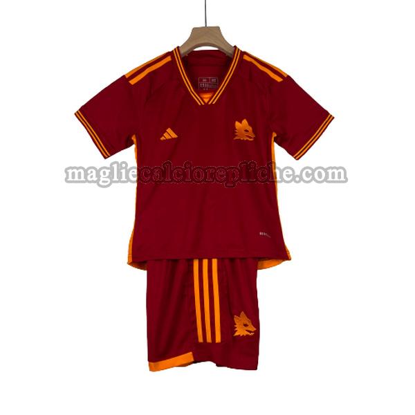 prima maglie calcio bambino as roma 2023 2024 rosso