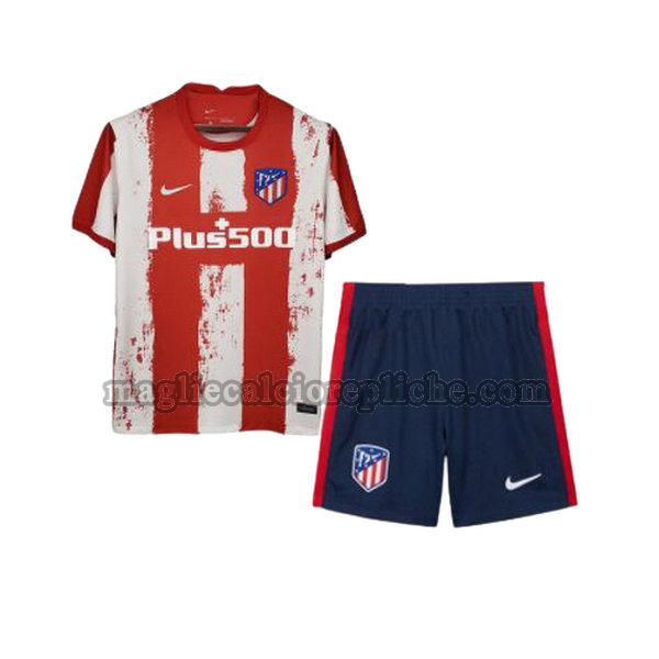 prima maglie calcio bambino atlético madrid 2021 2022 rosso bianco