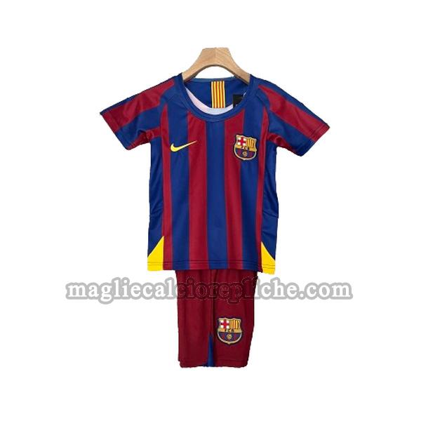 prima maglie calcio bambino barcellona 2005 2006 rosso blu