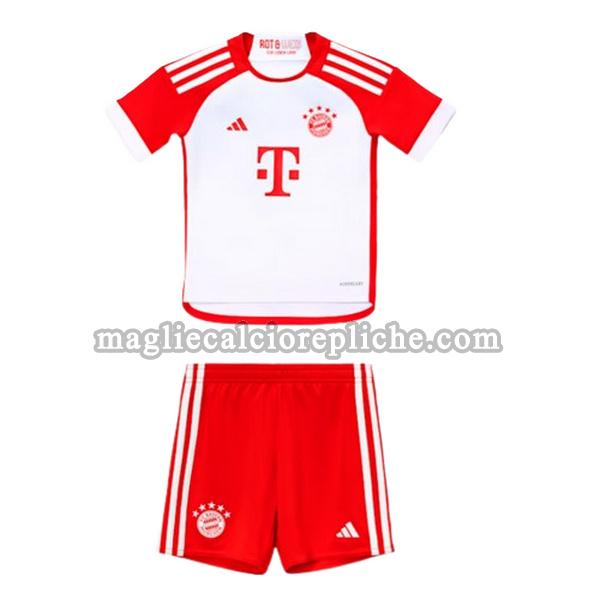 prima maglie calcio bambino bayern münchen 2023 2024 bianco