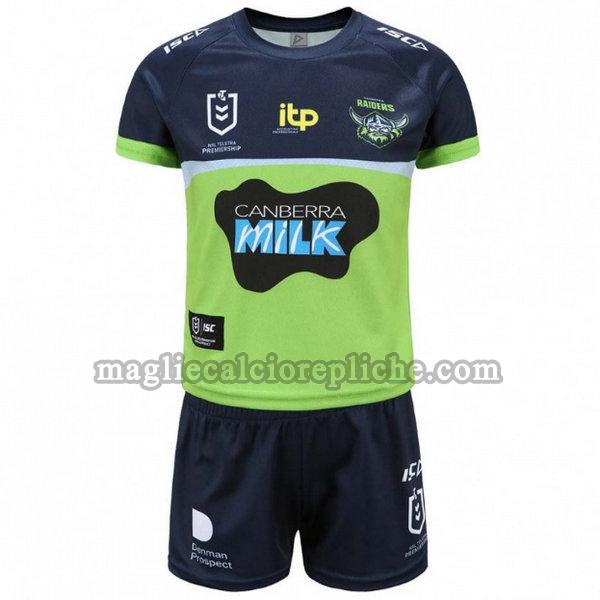 prima maglie calcio bambino canberra raiders 2021 verde