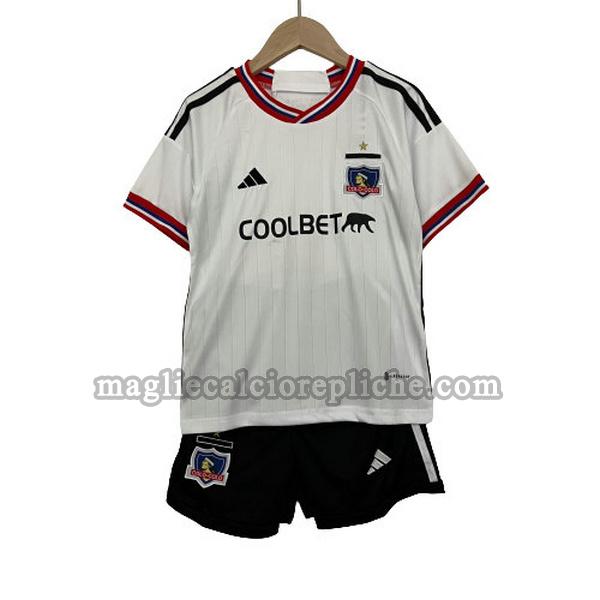 prima maglie calcio bambino colo-colo 2023 2024 bianco