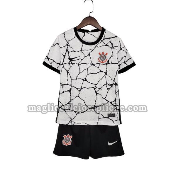 prima maglie calcio bambino corinthians paulista 2021 2022 bianco