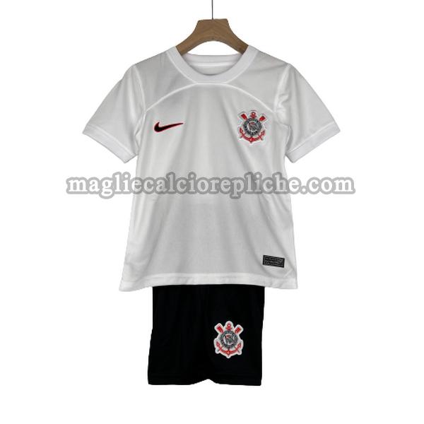 prima maglie calcio bambino corinthians paulista 2023 2024 bianco