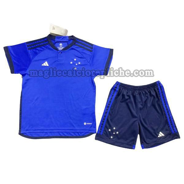 prima maglie calcio bambino cruzeiro 2023 2024 blu