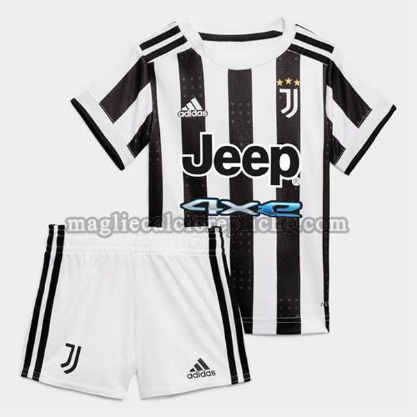 prima maglie calcio bambino juventus 2021 2022 nero bianco